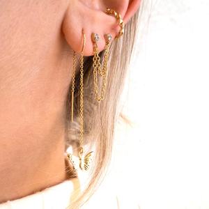 2024 le dernier 18k plaqué or 925 argent mode beau papillon pendentif chaîne boucles d'oreilles goutte - Product Image 2