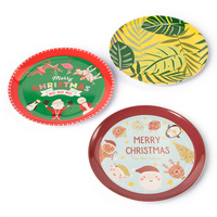 Assiettes en mélamine personnalisées, carrées avec décalcomanie intérieure et extérieure multicolores pour compartiment pour la salade à Dessert