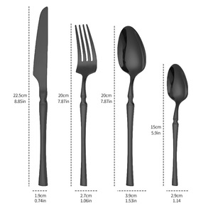Tây bít tết thiết lập dao kéo thép không gỉ <span class=keywords><strong>Flatware</strong></span> với vàng và bạc cho đám cưới và các sự kiện - Product Image 5