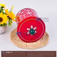 Boîte en étain de forme ronde imprimée personnalisée en usine pour boîte-cadeau de Noël