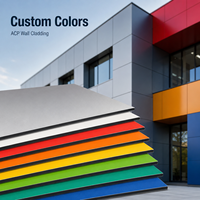 Panel de Fachada de Aluminio Personalizado, Tablero Aluco, Revestimiento de Pared ACP, ACM