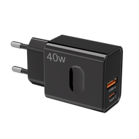 Chargeur mural USB Type-C double port PD 40W, prise EU/UK/AU/US, adaptateur de charge rapide pour ordinateur portable, montre intelligente, adaptateur universel CE