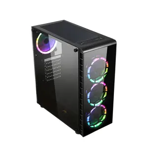 Nieuwe Case Gamer Met Gehard Glas En Kast Rgb Koelventilator Gaming Case Computer Pc Torens Rgb Desktop Behuizing Gratis Verzending