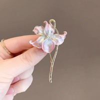 Bros Pin Cheongsam Motif Bunga Teratai Vintage, Temperamen Elegan, Anti Selip, Enamel Tiga Dimensi, Dekorasi Bunga
