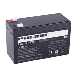 帕尔马SMF铅酸电池12伏9Ah F2端子可充电AGM喷雾器电池报警系统