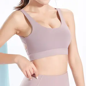 OEM Sexy senza maniche tinta unita da allenamento in palestra canotta per donne Sport Yoga reggiseno senza maniche Top T Shirt sportiva da donna