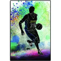 3D 팝 크리스탈 벽 아트 농구 플레이어 고베 애니메이션 포스터 인쇄 캔버스 오일 그림 룸 장식