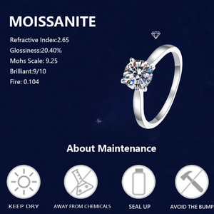 Đồ Trang Sức Thời Trang Bốn Móng Vuốt Vòng 925 Sterling Bạc Moissanite Nhẫn Đối Với Phụ Nữ Cưới Engagement - Product Image 5