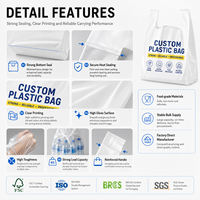 Bolsas de Compras de Plástico Biodegradable para Microondas, Impresas Personalizadas al por Mayor, con Asa y Logotipo, para Tiendas de Ropa y Abarrotes