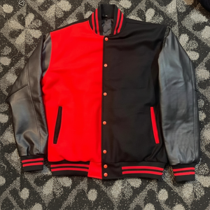 Chaqueta Universitaria Vintage Personalizable, 100% Lana, Reversible, Talla XS, Bordada, Botones de Mezclilla 3D, Servicio OEM Disponible - Product Image 1