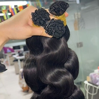 Extensions de cheveux naturels humains de qualité supérieure, à pointe en I, à la kératine, bouclés birmans, pour crochet, et bouclés indiens à la k-tip