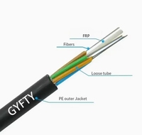 Câble de fibre optique souterrain FTTH HODNAO GYFTY 24 cœurs non métallique non blindé, câble multicœur, gaine simple, certifié CE