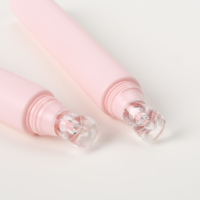Tube de brillant à lèvres rose mat personnalisé en PETG avec applicateur, tube souple à remplir pour baume à lèvres, rouge à lèvres, emballage cosmétique