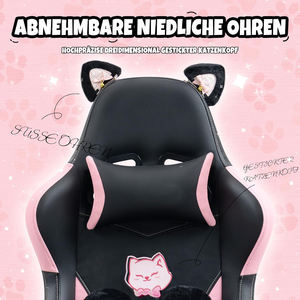 Silla de Oficina Giratoria Ultra Suave con Acolchado Estilo Racing, Tapizada en Tela Blanca, Diseño Simple y Atractivo para el Hogar, Alivia la Fatiga del Cuello - Product Image 2