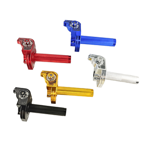 Poignée de guidon de moto usinée CNC en aluminium/argent à action rapide - Product Image 1