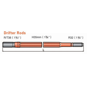 Steel <strong>Drill</strong> <strong>Rod</strong> Button Bit Extension Drifter <strong>Rod</strong> R32 Mining <strong>Drill</strong> <strong>Rods</strong> - Product Image 1