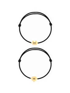 Bracelets de <span class=keywords><strong>couple</strong></span> en acier inoxydable plaqué or 18 carats PVD Jietao, personnalisables avec gravure, ensemble de bracelets en corde assortis, cadeau d'anniversaire ou de promesse - Product Image 1