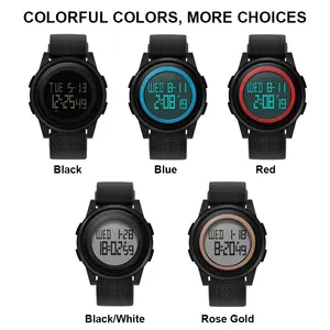 Customized Logo Alarm Clock Black Minimalist Ultrathin Glow In The Dark Fashion Outdoor Mans Digital Watch