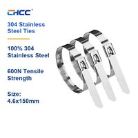 Attaches-câbles autobloquantes en acier inoxydable 4,6*150mm, vente en gros directe usine, bandes de cerclage métalliques durables pour usage industriel