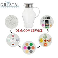 Carafe à eau en verre borosilicate CRYSTAL avec filtre et couvercle en acier inoxydable, grande capacité, pour thé froid et boissons maison