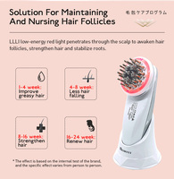 Brosse à cheveux électrique professionnelle Meiboyi pour massage du cuir chevelu, applicateur d'huile pour le cuir chevelu, peigne vibrant, lumière LED bleue et rouge