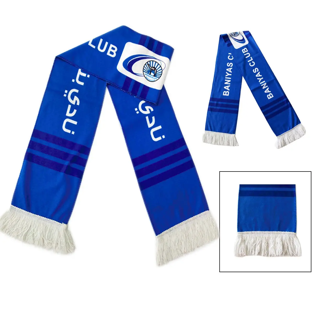 Bufanda personalizada de poliéster de buena calidad para eventos de fútbol, bufanda unisex para hombre, bufanda para aficionados al deporte de fútbol