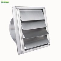 Grille d'aération extérieure carrée moderne en acier inoxydable 304 Lishine, grille à gravité pour systèmes CVC, hôpitaux, gymnases, entrepôts