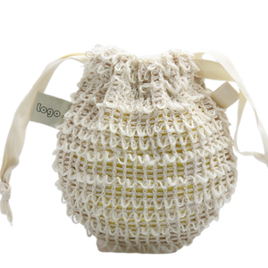 Pochette en sisal de chanvre naturel personnalisée avec cordon de serrage pour les économiseurs de savon de salle de bain et de <span class=keywords><strong>cuisine</strong></span> Impression écologique pour l'industrie - Product Image 1