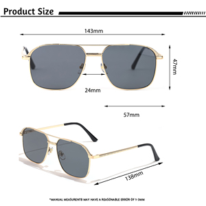 Lunettes de soleil unisexes HBK, lunettes de soleil rétro à double pont, lunettes vintage, verres réfléchissants, UV400, <span class=keywords><strong>marque</strong></span> de luxe, monture en métal personnalisée - Product Image 4