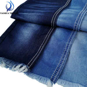 4018 хорошее качество толстая хлопчатобумажная полиэфирная мягкая переработанная хлопчатобумажная пряжа окрашенная джинсовая ткань для рубашек - Product Image 1