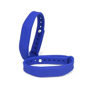 Iso14443a Full Color Logo Printing Adjustable Silicone Rfid Bracelet Nfc Wristband