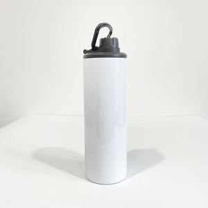 USA Warehouse White Sublimation <b>Blanks</b> Handle Leakproof 20oz Skinny Straight <b>Water</b> Sports <b>Bottle</b> with Two Lids for Hot Printing - Product Image 2