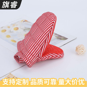 Custom Microwave Oven Mitt Red Duckbill Shape Silicone Cotton Filled For Baking And Oven Use - Product Image 3