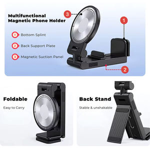 Support de téléphone <span class=keywords><strong>pliable</strong></span> pour voiture, support magnétique N52 pour téléphone, support de bureau à pince, support de téléphone portable de voyage - Product Image 3