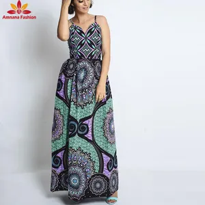 2020 최신 패션 디자인 섹시한 아프리카 dashiki kitenge 맥시 드레스 경쟁가격