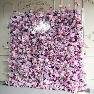 ผ้าพื้นหลังรูปดอกลาเวนเดอร์แชมเปญสีเขียวม้วน8 X8 3D ติดผนังด้านหลัง - Product Image 1