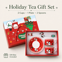 Tasse à café en céramique de Noël créative à motif de dessin animé, ensemble cadeau d'affaires, tasse Père Noël avec logo, vente en gros