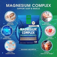 Capsules de magnésium complexe en marque privée OEM, 10-en-1, magnésium élémentaire, complément pour le sommeil, la relaxation musculaire, le soutien du cœur et des os