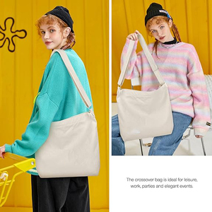 Sac fourre-tout en toile de haute qualité à bandoulière unique et multi-poches pour étudiants, idéal pour le travail, les voyages et l'école - Collection Femme - Product Image 5