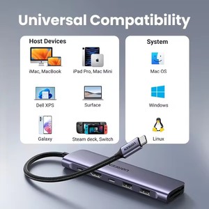 UGREEN CM195 Revodok Hub USB C para Laptop, 7 en 1, Dongle USB C, <span class=keywords><strong>HDMI</strong></span> 4K, Carga PD de 100W, Lector de Tarjetas Tipo C para MacBook Pro, Air, iPad - Product Image 4