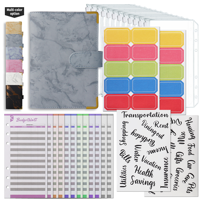 Новый дизайн, папка из искусственной кожи с 6 кольцами для денег и конвертов, папка для бюджетных систем