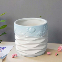 Kit de Pot de fleur en céramique orienté design classique pêche flottante petit pot de jardin de poissons pour la culture de plantes d'intérieur usage domestique