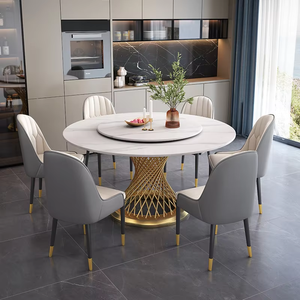 Table ronde avec plateau tournant, table à manger simple et moderne minimaliste italienne, table à manger ronde et ensemble <span class=keywords><strong>de</strong></span> chaises - Product Image 6