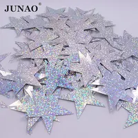 مصنع JUNAO الجملة 60 مللي متر فضفاض لامع Paillettes نجمة مسطحة خياطة على الترتر الكبير لديكور عيد الميلاد