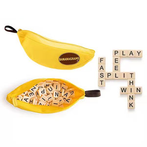 Papan Puzzle Desktop anak-anak, permainan belajar bahasa Inggris 144 buah Scrabbles plastik cerdas papan ubin, kata mengeja - Product Image 4