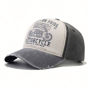 Casquettes de baseball vintage américaines bicolores personnalisables avec logo imprimé, effet vieilli, en coton lavé, vente en gros - Product Image 5