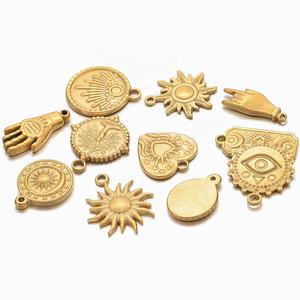 5 Stück Edelstahl rundes Kreuz Sun Moon Hand Charm Anhänger für Ohrringe Armband Halskette DIY Schmuck herstellung Zubehör - Product Image 4