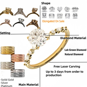 Anillo Solitario Clásico con Diamante Cultivado en Laboratorio, Corte Retrato, Oro de 18K Personalizado, Certificado IGI, Diamante VVS Hecho en Laboratorio, Joyería de Compromiso - Product Image 4