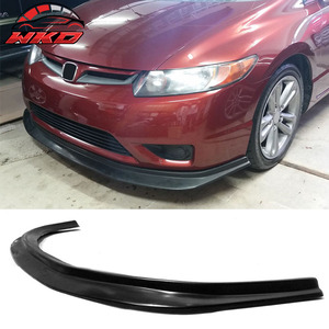เหมาะสำหรับ Honda Civic 2 ประตู รุ่นปี 2006-2008 สไตล์ DP ชุดแต่งกันชนหน้า สีดำด้าน ไม่ทำสี - Product Image 1