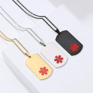 Collar de estilo médico-militar transfronterizo de nuevo diseño con colgante con el logotipo del Día Internacional de la Enfermera, collar de regalo de acero inoxidable - Product Image 1